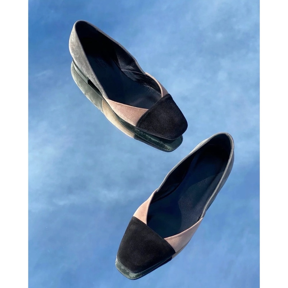 Hermès Tricolor Suede Flats sz 38/7.5